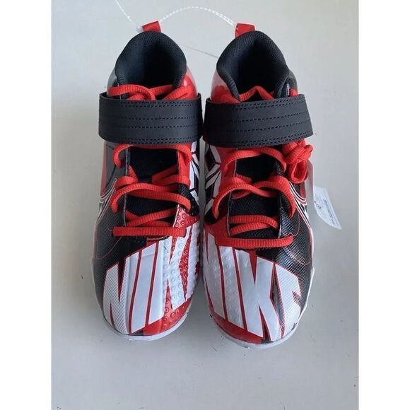 SIZE 5.5Y Nike Force Trout 7 GS Black Challenge Red Customizable Baseball Cleats - Picture 3 of 9